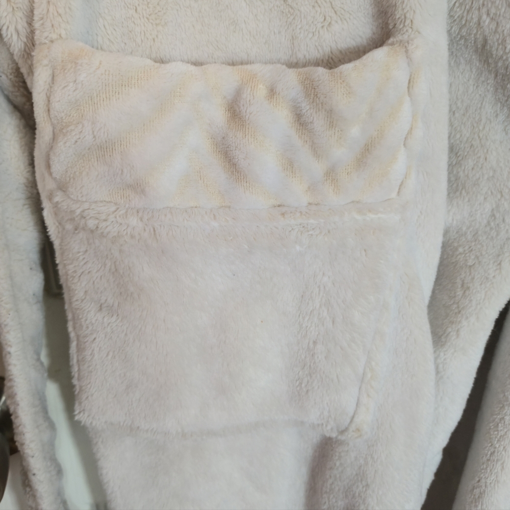 Soft Surroundings Plush Cozy Warm Cream Robe - Picture 5 of 8
